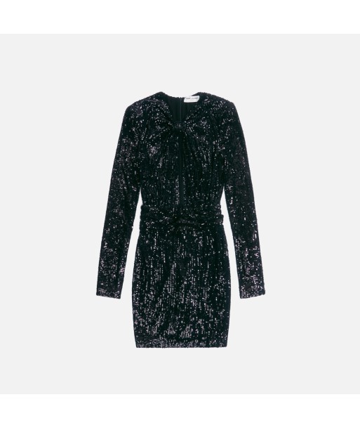 Saint Laurent Robe Nouee Sequins - Noir En savoir plus