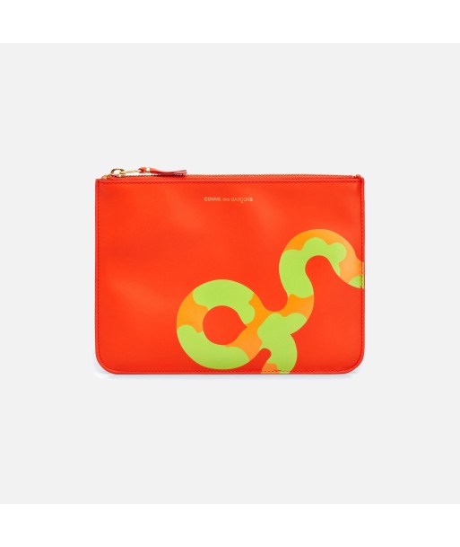 Comme des Garçons Play Ruby Eyes Top Zip Large Wallet - Orange Dans la société mordern