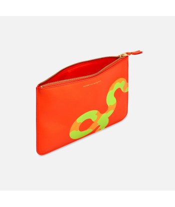 Comme des Garçons Play Ruby Eyes Top Zip Large Wallet - Orange Dans la société mordern