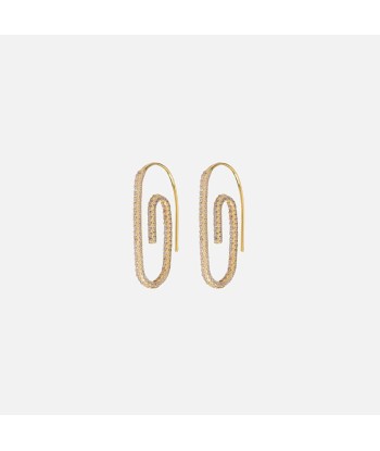 Luv AJ Pave Paperclip Earrings - Gold l'achat 