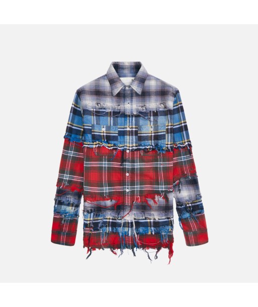 R13 Pieced Shirt - Blue Plaid 2 - 3 jours ouvrés.