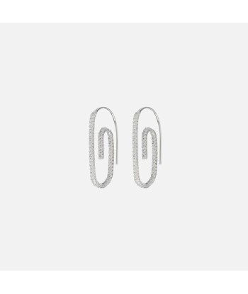 Luv AJ Pave Paperclip Earrings - Silver une grave pollution 