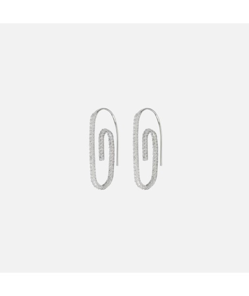 Luv AJ Pave Paperclip Earrings - Silver une grave pollution 