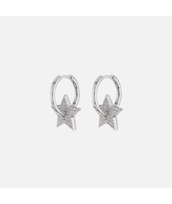 Luv AJ Pave Star Charm Hoops - Silver commande en ligne