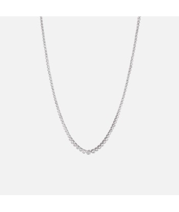 Luv AJ The Ballier Bezel Tennis Necklace - Silver l'évolution des habitudes 