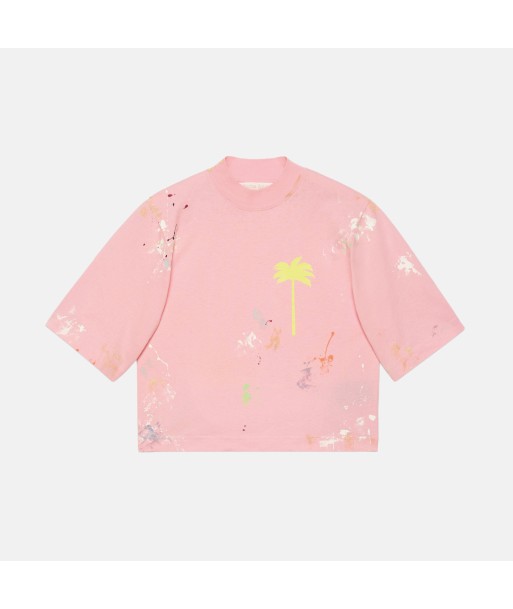 Palm Angels PXP Painted Cropped Tee - Almond Blossom solde