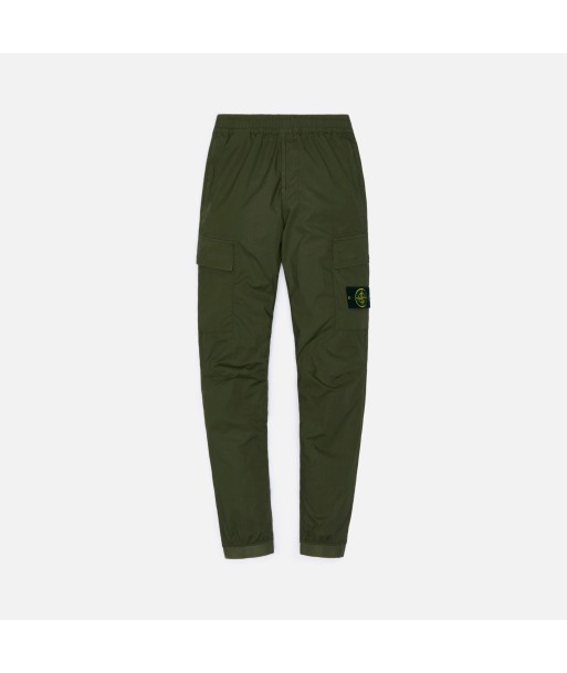 Stone Island Stretch Cotton Tela Garment Dyed Cargo Pants - Olive destockage