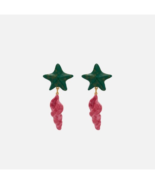 Saint Laurent Resin Star Shell Earrings - Pink de technologie