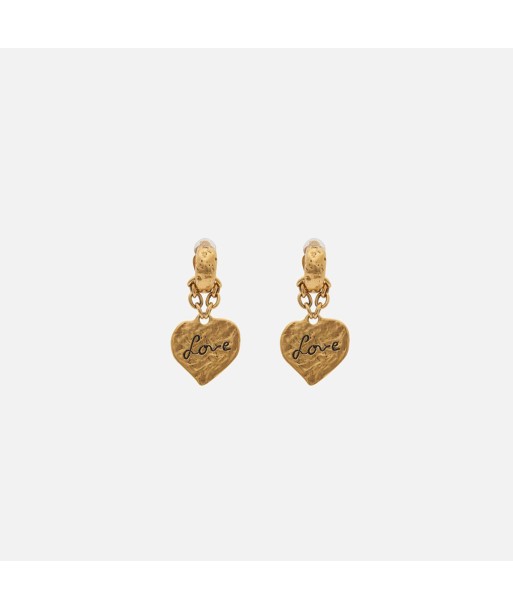 Saint Laurent Love Heart Earrings - Vintage Gold la chaussure