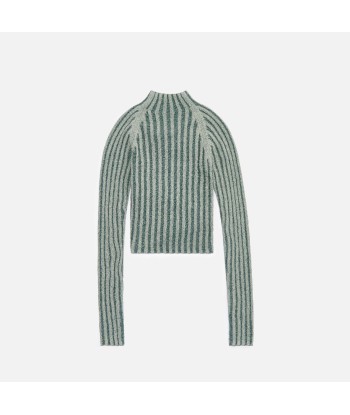 Dion Lee Natural Stripe Rib L/S Top - Forest solde