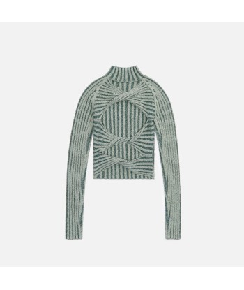 Dion Lee Natural Stripe Rib L/S Top - Forest solde