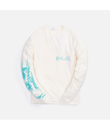 Rhude Scabbing L/S Tee - White du meilleur 