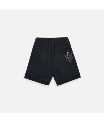 C2H4 Patched Ruin Distressed Sweat Shorts - Faded Black sur le site 