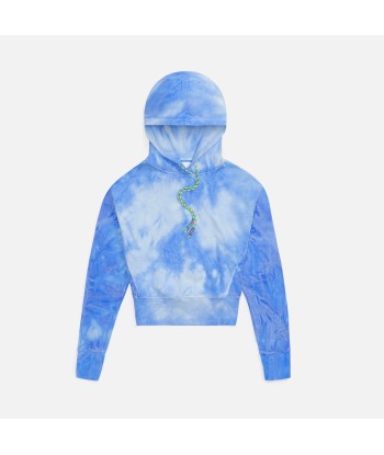 Dannijo Cropped Hoodie with Beaded String - Blue Paris Déstockage Promo