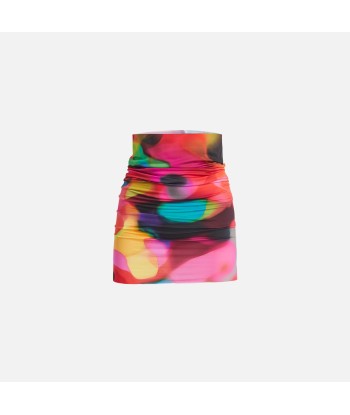 The Attico Gonna Mini Printed Lycra Gathered Skirt - Multicolor Découvrez la collection