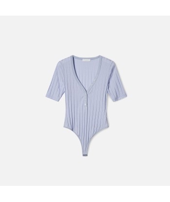 Jonathan Simkhai Connie Compact Rib Bodysuit - Sky 50-70% off 