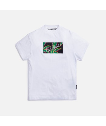 Palm Angels Tropical Logo Classic Tee - White hantent personnes