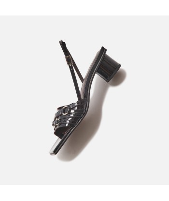 Justine Clenquet Patent Sandals - Drew Black s'inspire de l'anatomie humaine