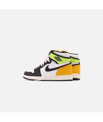 Nike Air Jordan 1 Retro High OG - White / Black / Volt University destockage