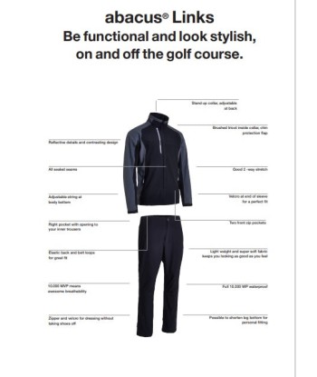 Abacus Sports Wear: Men's High-Performance Rain Trousers - Links prix