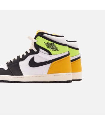 Nike Air Jordan 1 Retro High OG - White / Black / Volt University destockage