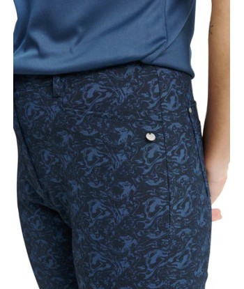 Abacus Sports Wear: Women's 4-Ways Stretch 7/8 Trousers- Elite Graphic High Waist (Peacock Blue - Size 8) SALE 2023