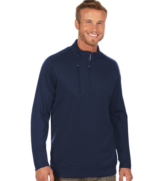 Antigua: Men's Generation 104366 1/2 Zip Long Sleeve Pullover - 005 Navy Fin de série