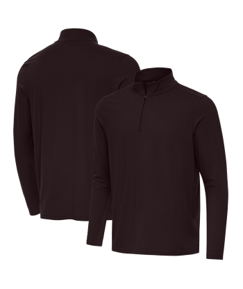 Antigua: Men's Essentials Intent 1/4 Zip Pullover - Brown 105640 en stock