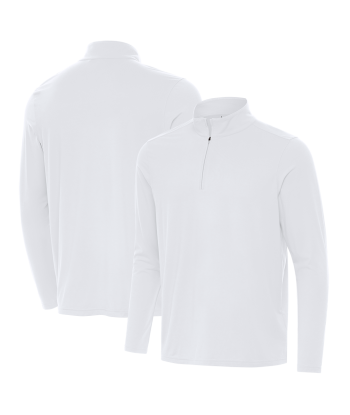 Antigua: Men's Essentials Intent 1/4 Zip Pullover - White 105640 la chaussure