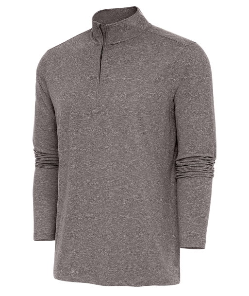 Antigua: Men's Essentials 1/4 Zip Pullover - Brown Heather Hunk 104958 pas cher chine