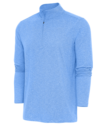 Antigua: Men's Essentials 1/4 Zip Pullover - Columbia Blue Heather Hunk 104958 Comparez et commandez 