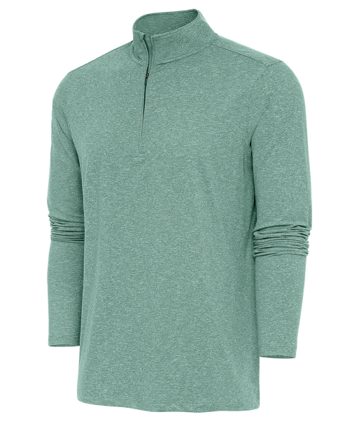 Antigua: Men's Essentials 1/4 Zip Pullover - Evergreen Heather Hunk 104958 outlet