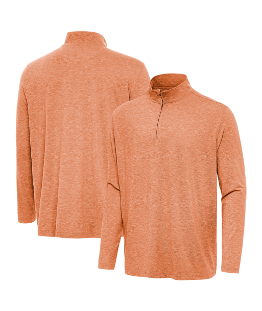 Antigua: Men's Essentials 1/4 Zip Pullover - Burnt Orange Heather Hunk 104958 du meilleur 