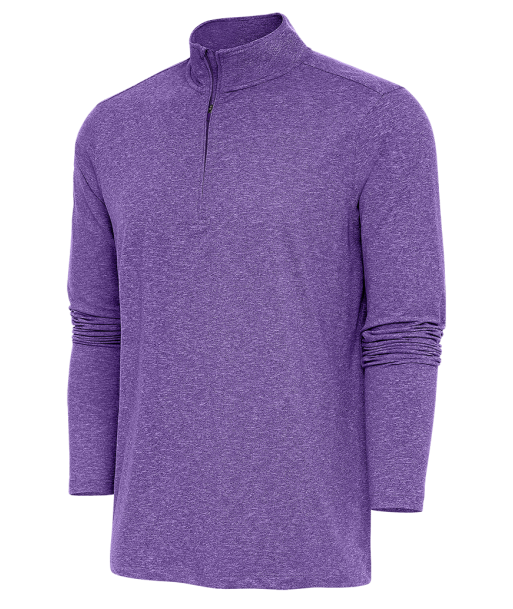 Antigua: Men's Essentials 1/4 Zip Pullover - DkPurpleHeather Hunk 104958 en ligne