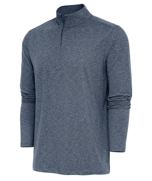 Antigua: Men's Essentials 1/4 Zip Pullover - Navy Heather Hunk 104958 sur le site 