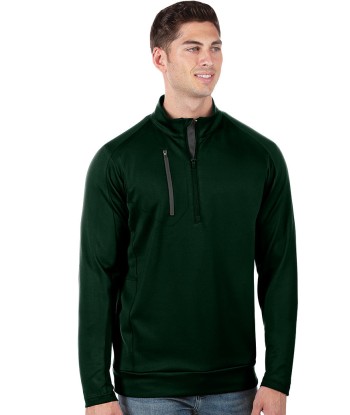 Antigua: Men's Generation 104366 1/2 Zip Long Sleeve Pullover - 73E Dark Pine/Carbon Les magasins à Paris