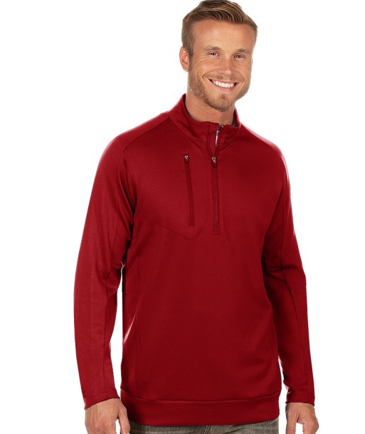 Antigua: Men's Generation 104366 1/2 Zip Long Sleeve Pullover - 022 Dark Red commande en ligne