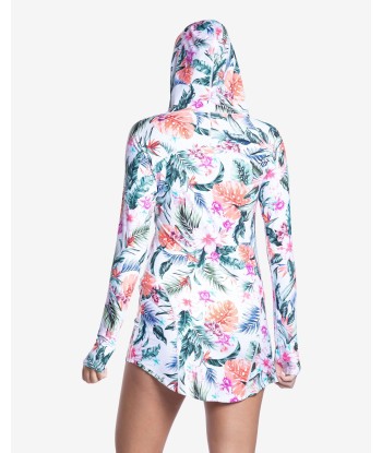 BloqUV x JANTZEN Collab: Women's UPF 50+ Hoodie Dress (2009J) - Hawaiian Terrace de technologie