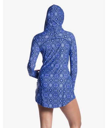 BloqUV x JANTZEN Collab: Women's UPF 50+ Hoodie Dress (2009J) - Moroccan Tiles Véritable concentré