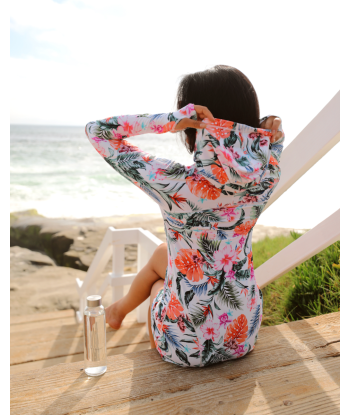 BloqUV x JANTZEN Collab: Women's UPF 50+ Hoodie Dress (2009J) - Hawaiian Terrace de technologie