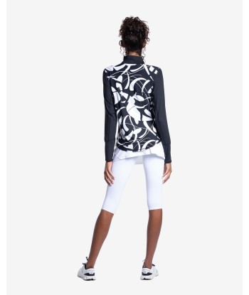 BloqUV x JANTZEN Collab: Women's UPF 50+ Relaxed Mock Zip Top (3002J) - Botanical Domino Economisez 