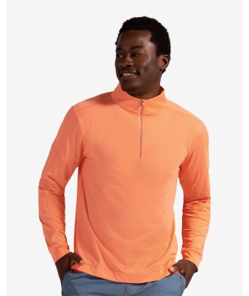 BloqUV: Men's UPF 50 Long Sleeve Mock Zip Top (12001) - Tangerine Faites des économies