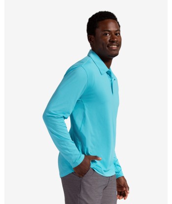 BloqUV: Mens UPF 50 Long Sleeve Collared Shirt (12004) - Light Turquoise la livraison gratuite