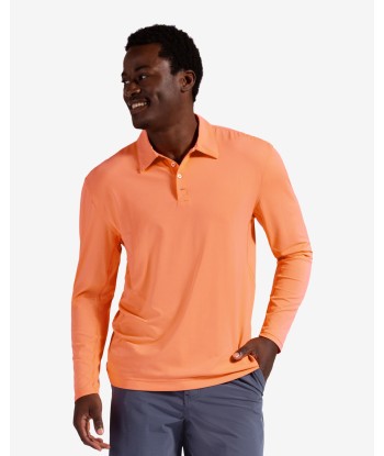 BloqUV: Mens UPF 50 Long Sleeve Collared Shirt (12004) - Tangerine une grave pollution 