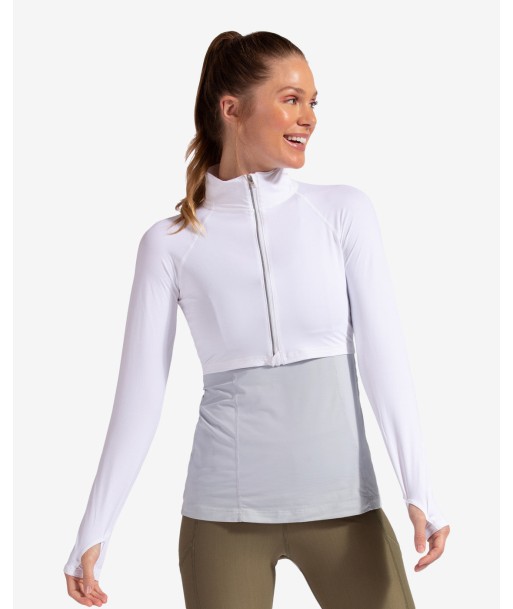 BloqUV: Women's UPF 50 Full Zip Crop Top (4010) - White français