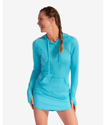 BloqUV: Women's UPF 50 Hoodie Dress (2009) - Light Turquoise rembourrage situé sous