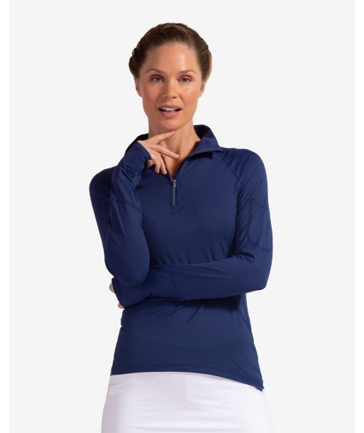 BloqUV: Women's UPF 50 Mock Zip Top (3001) - Navy chez Cornerstreet bien 