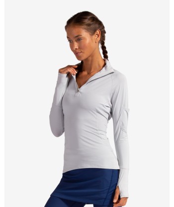 BloqUV: Women's UPF 50 Mock Zip Top (3001) - Soft Gray le concept de la Pate a emporter 