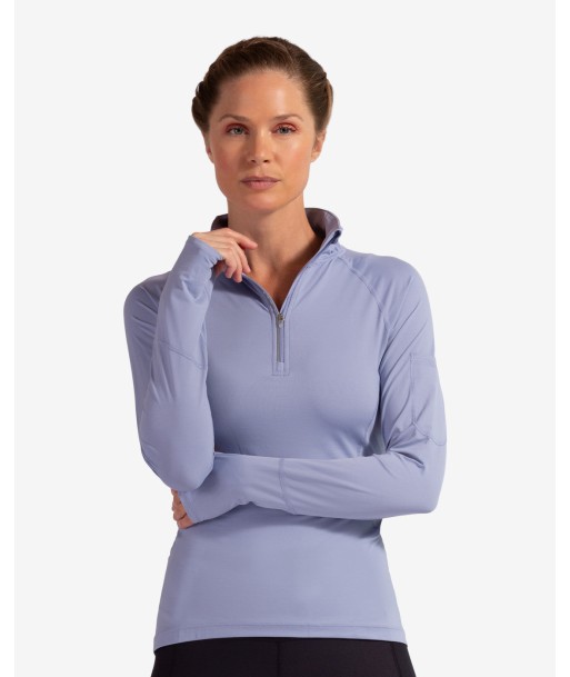 BloqUV: Women's UPF 50 Mock Zip Top (3001) - Steel Blue le des métaux précieux