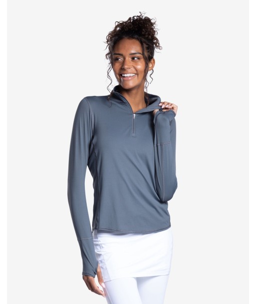 BloqUV: Women's UPF 50 Relaxed Mock Zip Top (3002) - Smoke Comparez et commandez 